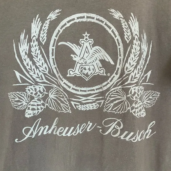 Hanes Anheuser Busch Unisex Short Sleeve Tee Shirt in Grey - Image 2