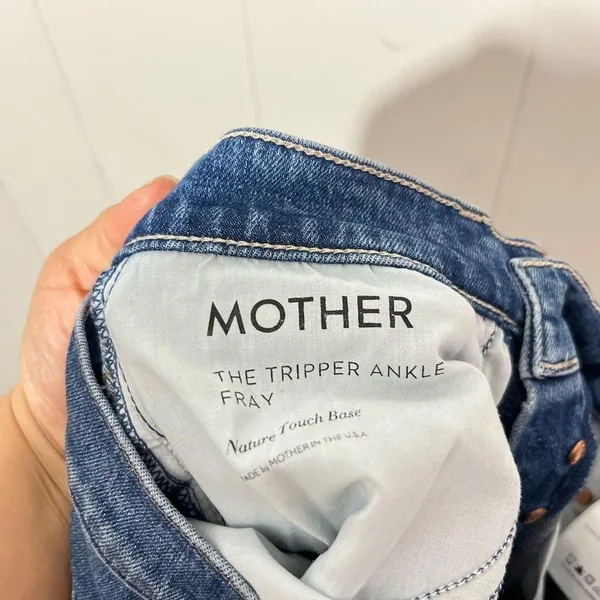MOTHER The Tripper Ankle Fray Jeans in Nature Touch Base Blue Size 25 - Image 14