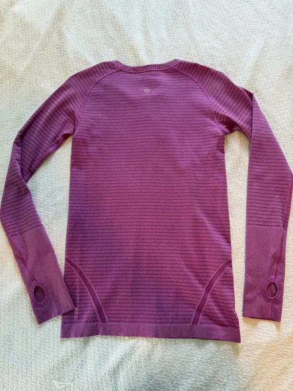 Lululemon Swiftly Tech Long Sleeve Shirt Purple Stripe - Image 2