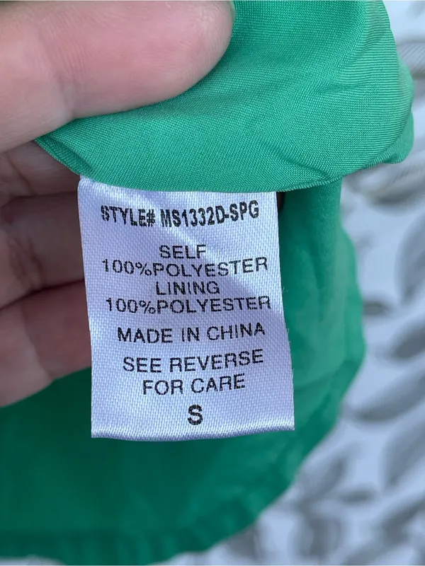 Meet Me In Santorini Green Tiered Mini Dress Smocked Straps Size S - Image 9