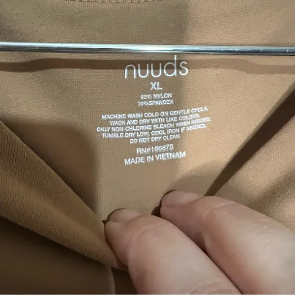 Nuuds Long Sleeve Crewneck Bodysuit‎ Brown Fitted Stretch Minimalist Capsule - Image 5