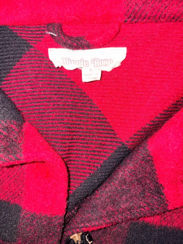 Red and black plaid shacket Size L - Image 3