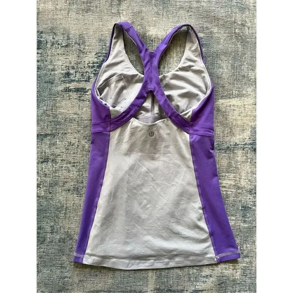 Lululemon Run: Fast Track Athletic Tank Top Cool Breeze / Power Purple Size 4 - Image 6