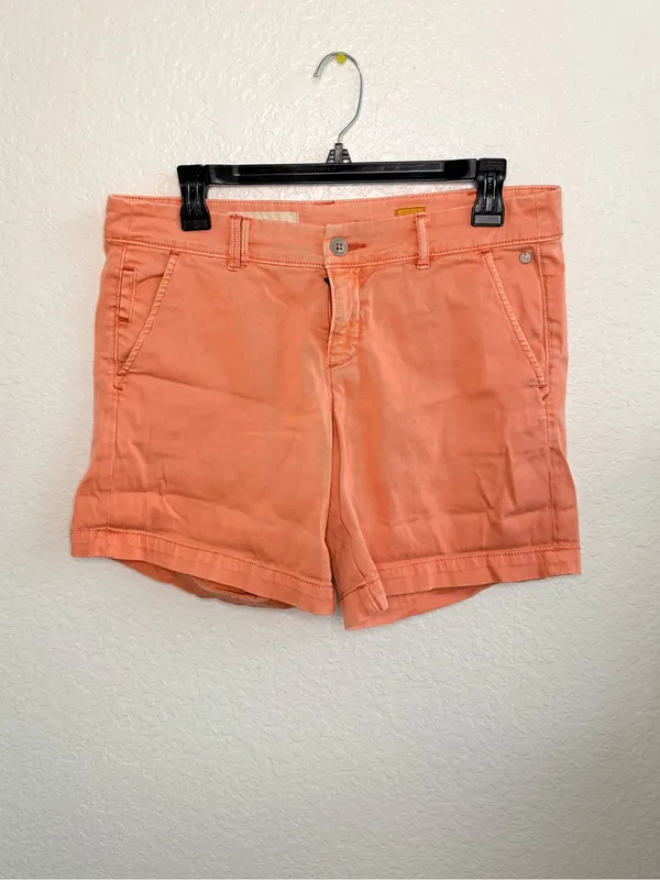 Anthropologie Pilcro Coral Orange‎ Peach Casual Cotton Shorts Size 28 - Image 2