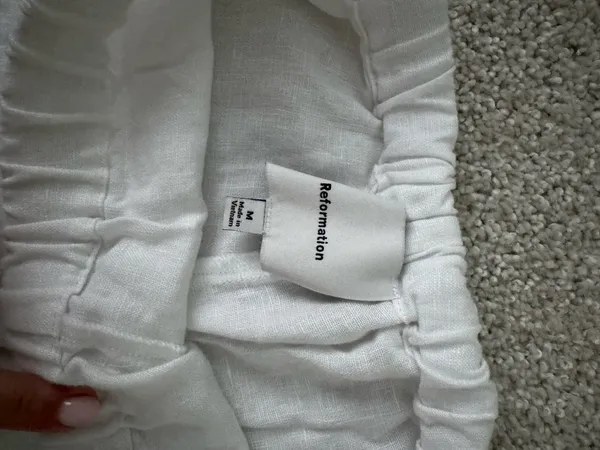 Reformation Olina Linen Pants White - Image 4