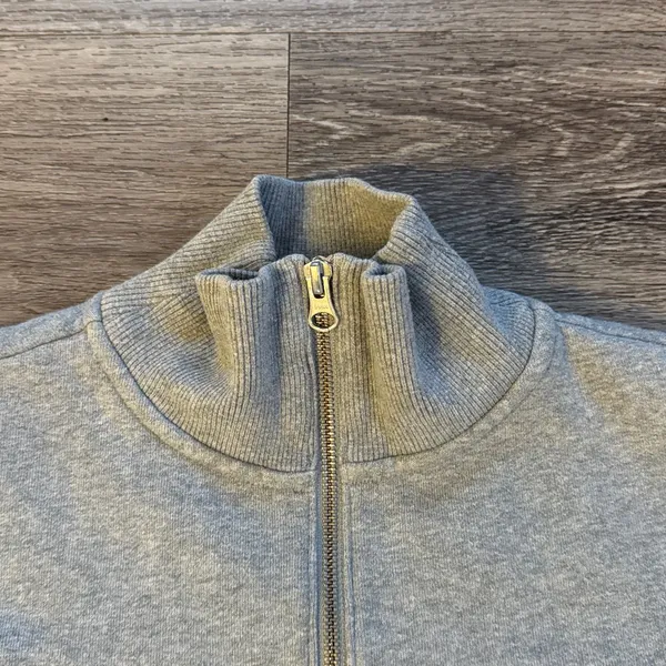 Everlane Gray Sweater High-Collar 1/4 Zip Sweatshirt Small Oversized - Image 5
