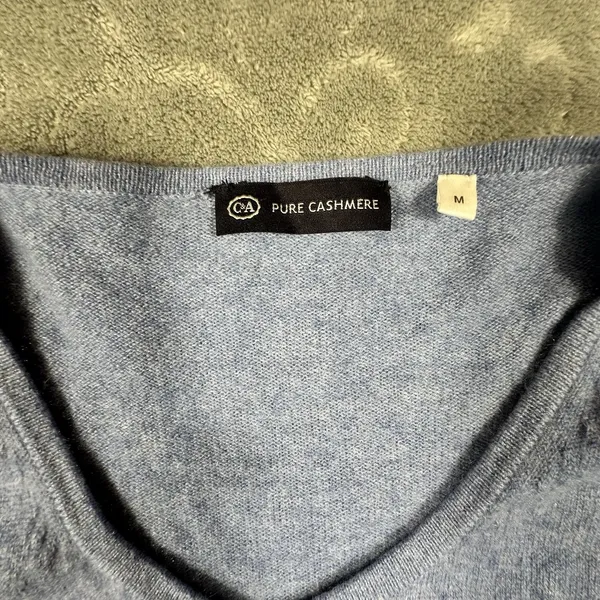Pure Cashmere 100% Cashmere Cardigan Sweater Women M Button Up Preppy Minimalist - Image 7
