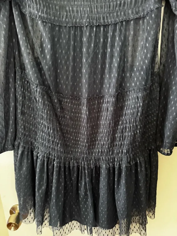 Maeve Navy Floral Embroidered Mesh Print Dress - Image 6