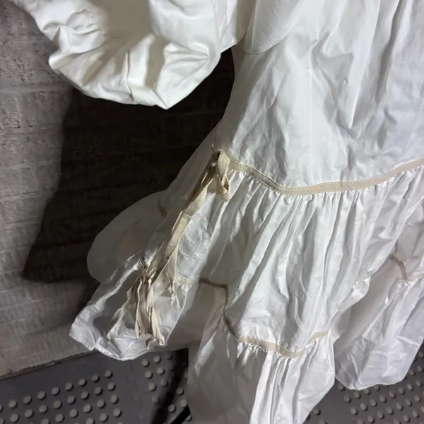 Sofie the Label White Cotton Tiered Puff Sleeve Babydoll Dress S1151D Small - Image 2