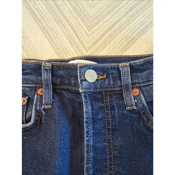 RE/DONE Dark Wash 70S Bootcut Jeans Button Fly Size 29 - Image 3