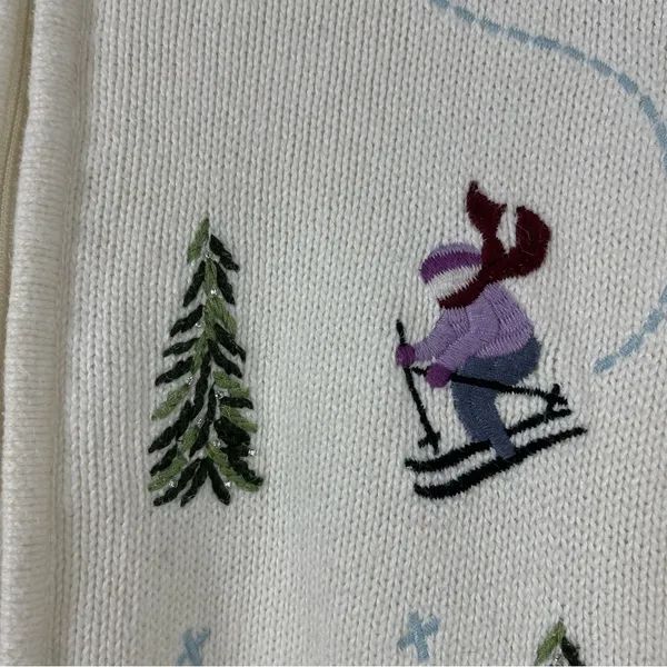 Traditions Medium Ramie Cotton Embroidered Winter Snow Skiing Ice Skate Jacket - Image 3