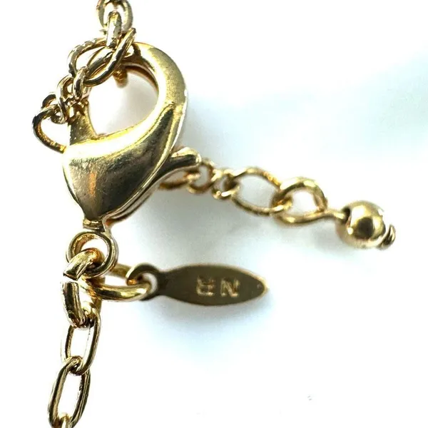 Avon Red Crystal Gold tone cross charm Bracelet - Image 5