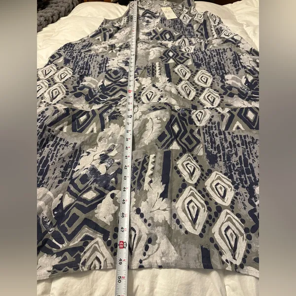 Sorella Geometric Linen Maxi Cocoon Dress - NWT - Size XL - Image 12