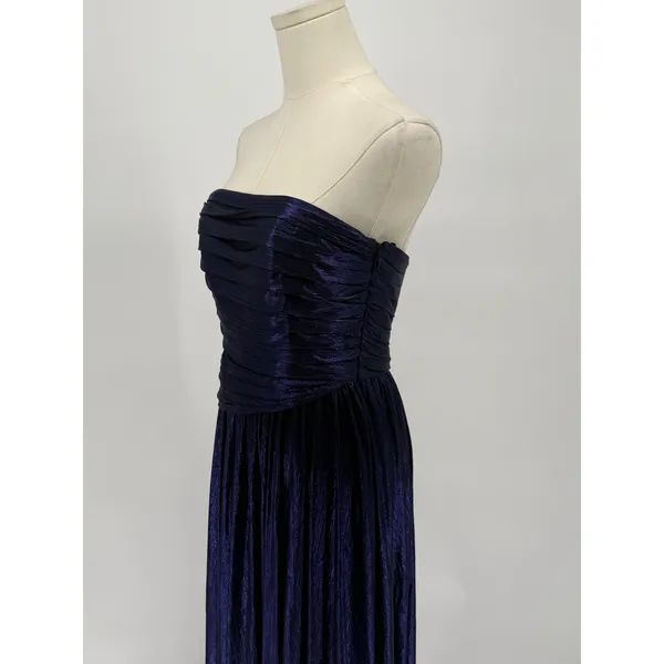 New!‎ Retrofête Navy Strapless Metallic Pleated Gown Size Small $695 - Image 10