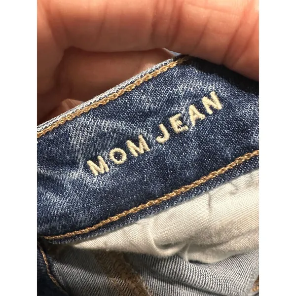 American Eagle Women Mom Jean High Rise Stretch Medium Wash Blue Size 4‎ Regular - Image 6