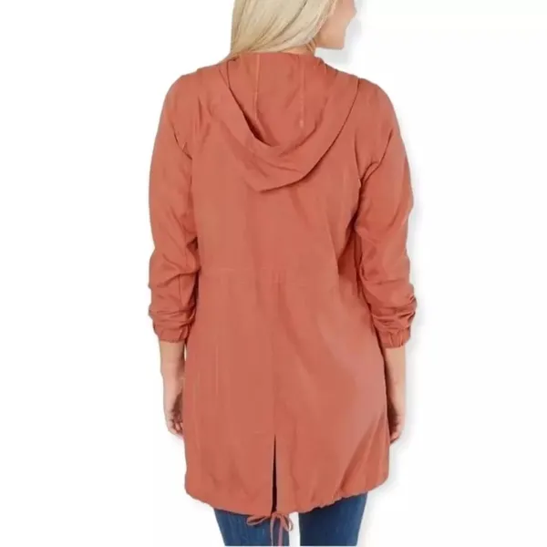 BKE Y2K Coral Cinched Waist Longline Hooded Lightweight Jacket - Image 3