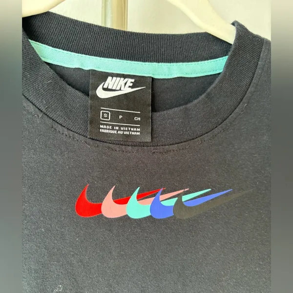 Nike Women's Black Mini Dress with Multicolor Logo - Image 4