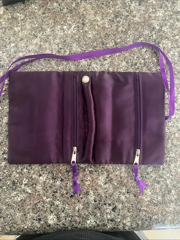 Vintage polka dot Satin jewelry roll - Image 2