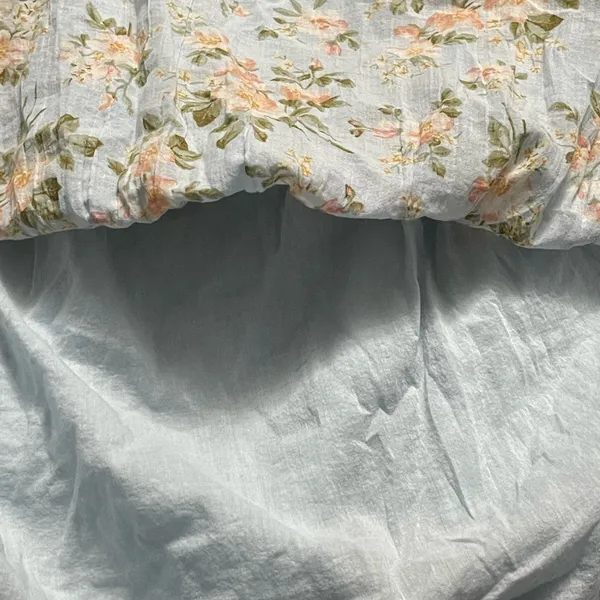 American Eagle blue, peach and green floral mini skirt S - Image 9