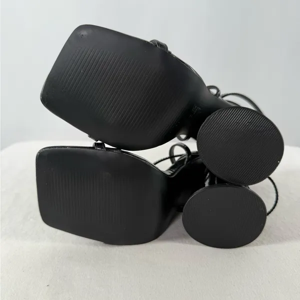 Simmi London Square Toe Strappy Chunky Round Heels in‎ Black Size 5 - Image 6