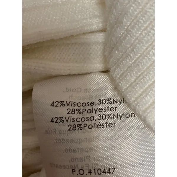 Emory Park Women's Cream Ivory Ribbed Knit Cropped Button Up Cardigan Top Size M - Image 6