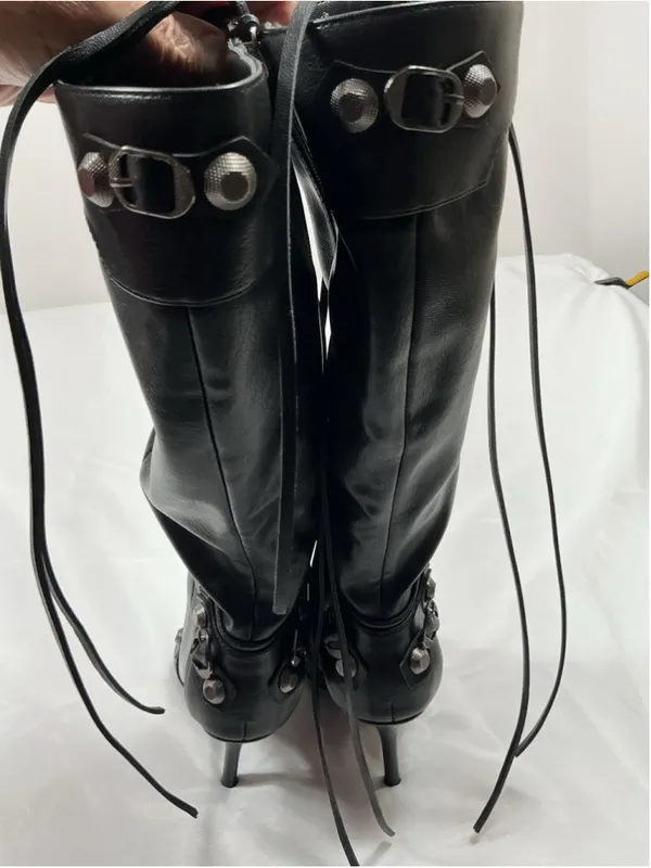 Womans Stiletto Sexy Fashion Boots Black 6 Knee High - Image 4