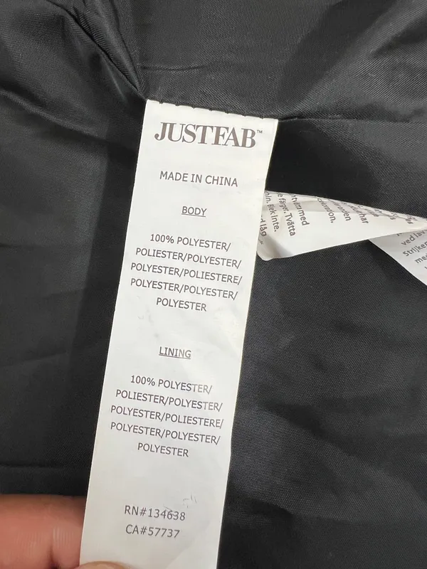 JustFab Black & White Marled Textured Asymmetrical Zip Coat 2X NWT - Image 8