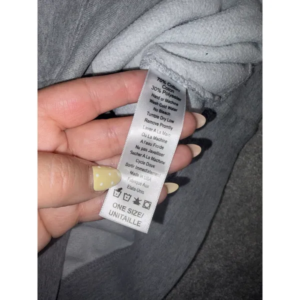 John Galt Silver New York Oversized Hoodie Women OS Cotton Pullover - Image 6