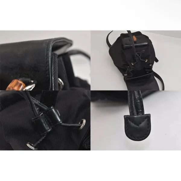 Gucci Black Backpack with Bamboo Handle - Image 8