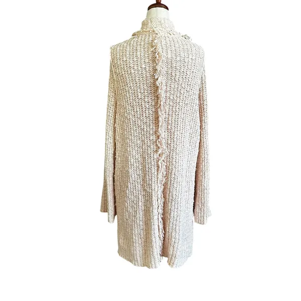 Free People Peach Knit Long Cardigan Pockets Sweater Women's Size XS | 45-31-3 - Image 2