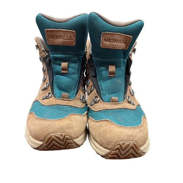 Merrell Vibram wms brown green waterproof hiking ankle boots sz 8 SKU 9971 - Image 14