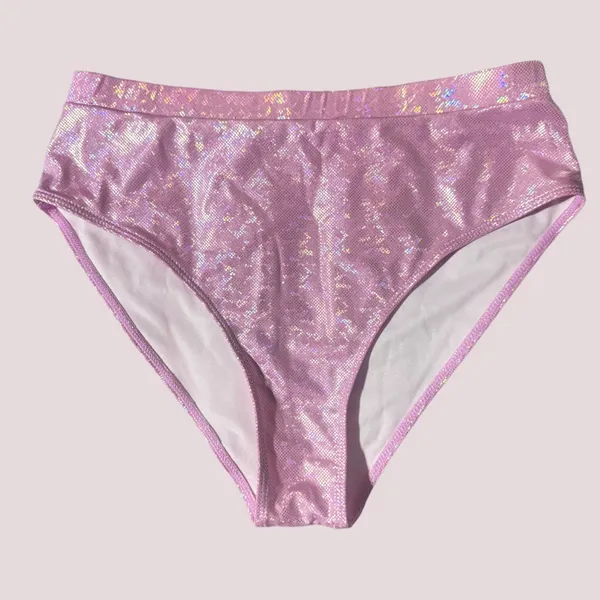 NWT Pink Holographic High Waist Bikini/Dance Bottoms‎ – Large - Image 5