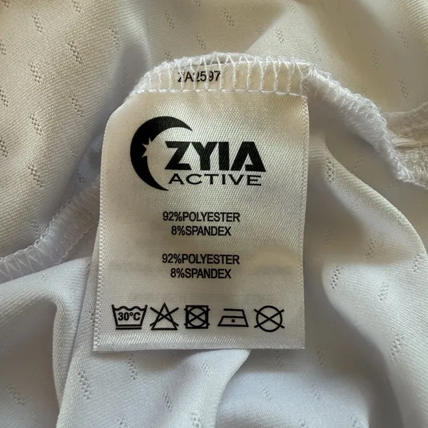 ZYIA Active women's polo shirt white short sleeve collared lightweight small - Image 7
