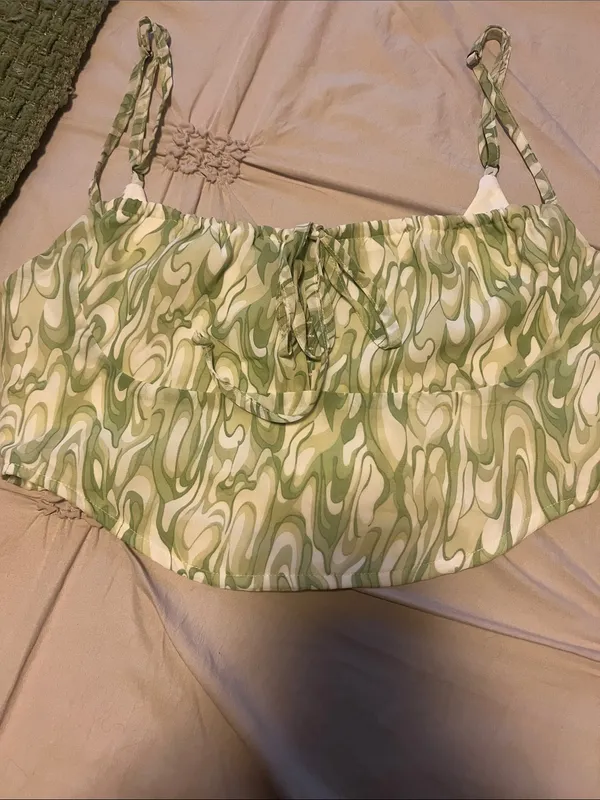 Kendall & Kylie Green Swirl and Cream Camisole Duo - Image 4