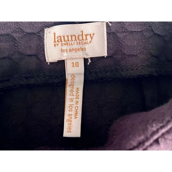 Laundry By Shelli Segal Women’s Black Quilted Zipper Pocket Skirt Size 10 - Image 4
