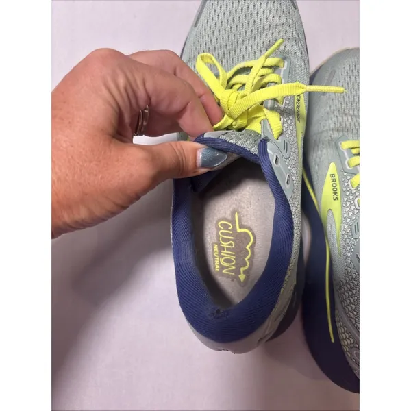BROOKS Ghost 14 Women's Size 9B Blue Ocean Neon Green Running Shoes READ - Image 8