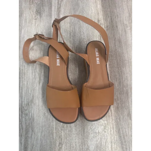 Alias Mae Oasis Sandwich Platform Sandal in Light Tan Leather. Women's‎ Size 36 - Image 2