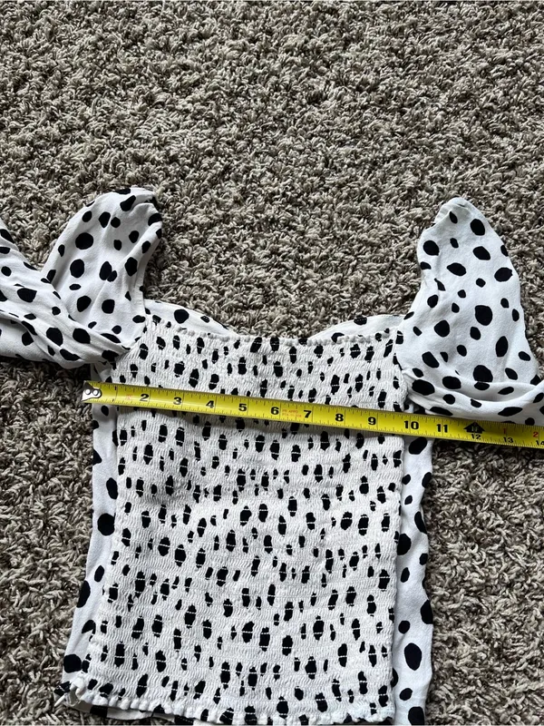 Reformation Polka Dot Long Sleeve Top - Image 15