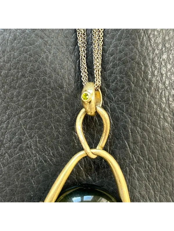 Lia Sophia Kiam Family “Elena” Green Cat’s Eye Necklace - Image 4