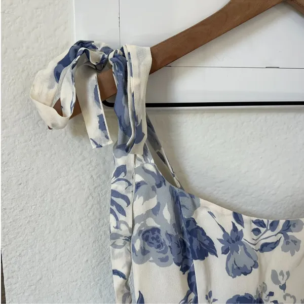 Reformation Annabell Bow-Detailed Floral Print Georgette Mini Dress in Lucerne - Image 6