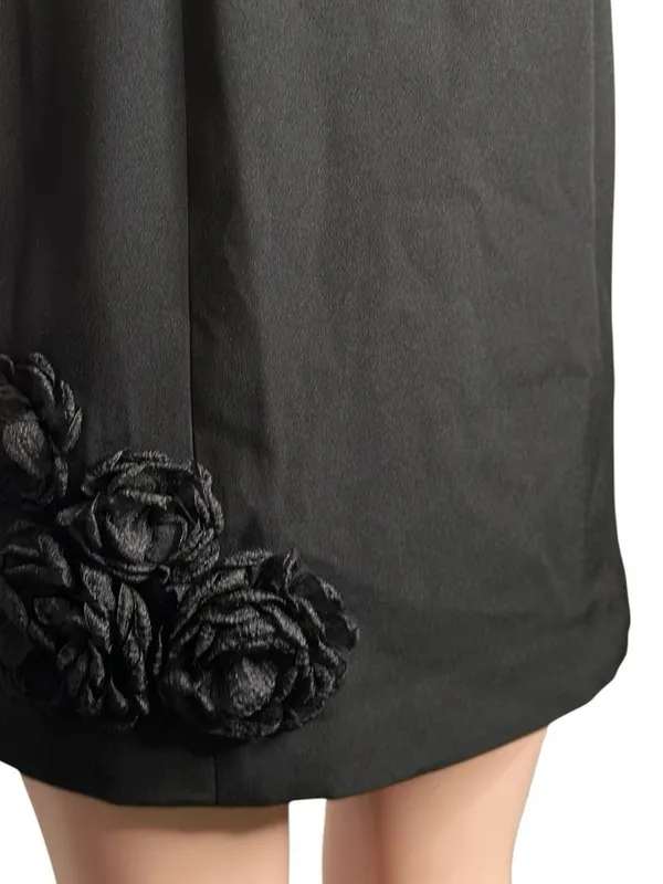 ELLIATT Trompe Floral Appliqués Mini Dress, Black, Medium - Image 11