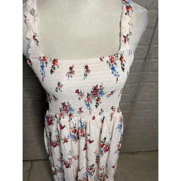 Seraphine Maternity Off White Floral Tula Shirred Tiered Midi Dress‎ Size 8 - Image 2