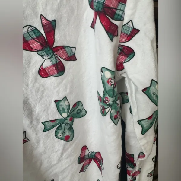 Disney Parks Pajamas shirt Christmas Holiday Retro Mickey Bows long holidays - Image 2