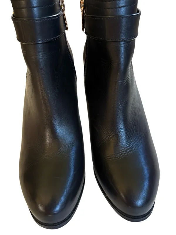 EUC Tory Burch Leather Bristol Heeled Ankle Boots Black Size 7.5 - Image 6