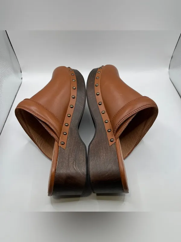 NWOB Madewell The Cecily Clog in Oiled Leather MSRP $168 size 7.5 brown - Image 10