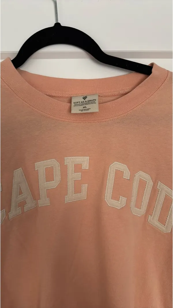 Soft As A Grape Cape Cod Lightweight Crewneck Coral - Image 3