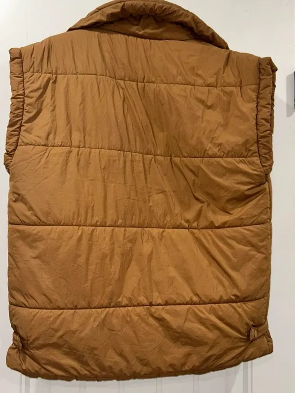 Pink Lily Tan Puffer Vest Women's XS - Image 4