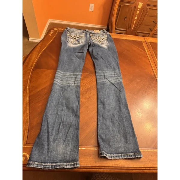 Miss Me Jeans, Slim Boot Women's Size 28 Blue, Denim, Gems Back Pocket, Flared - Image 13