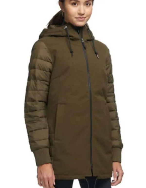 Columbia Boundary Bay Hybrid Jacket Sz Medium Womens Army Olive Green - Image 2