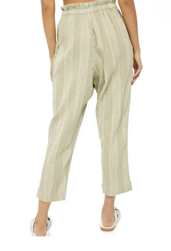 Free People Semi Sweet Cropped Pants in Sage Combo Super High Rise Small - Image 2